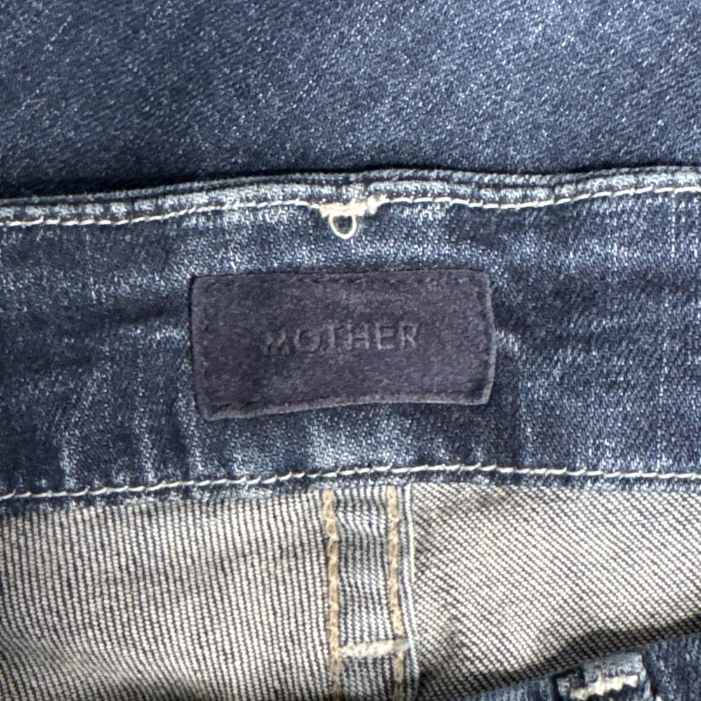 Mother Women's Blue Denim The Looker Crop On the Edge Jeans Size 32 - Picture 3 of 6